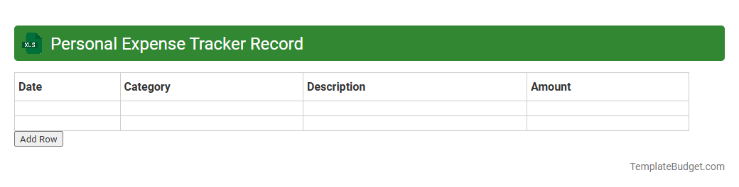 Personal Expense Tracker Record