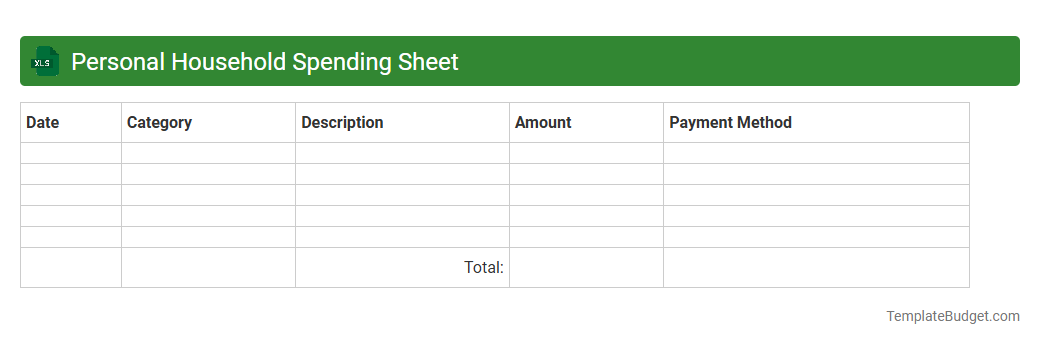 Personal Household Spending Sheet