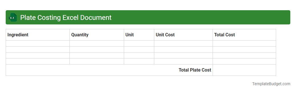 Plate Costing Excel Document