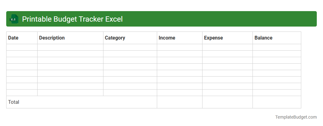 Printable Budget Tracker Excel