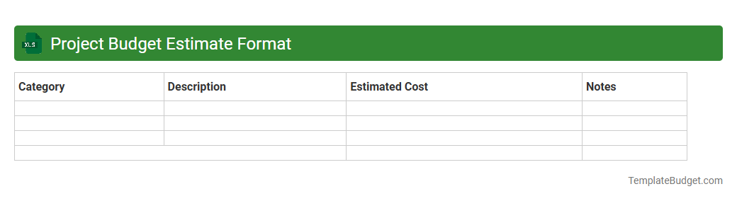 Project Budget Estimate Format