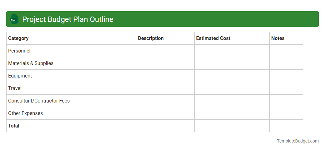 Project Budget Plan Outline