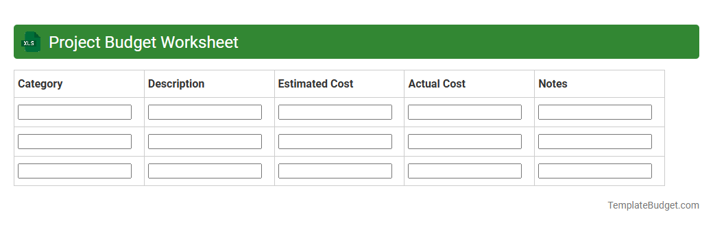 Project Budget Worksheet