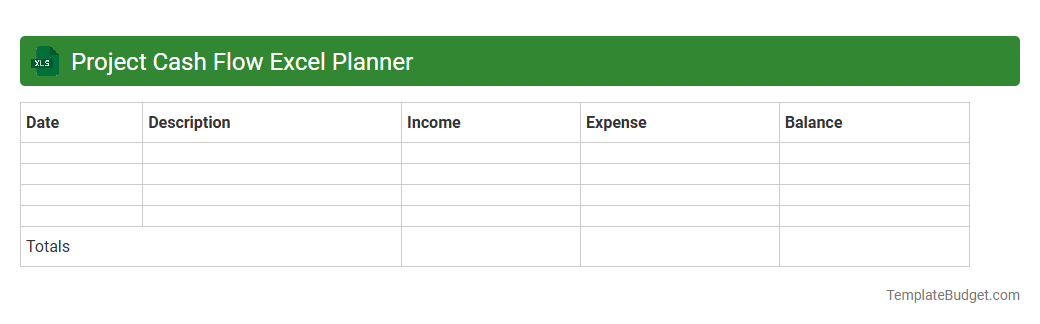 Project Cash Flow Excel Planner