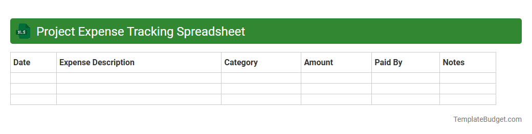 Project Expense Tracking Spreadsheet