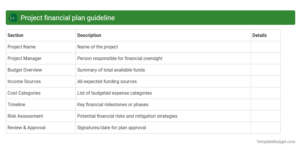 Project financial plan guideline