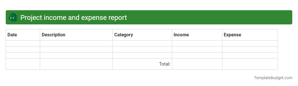 Project income and expense report