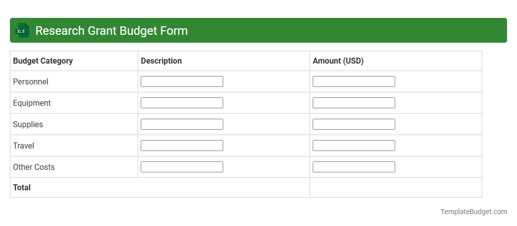 Research Grant Budget Form