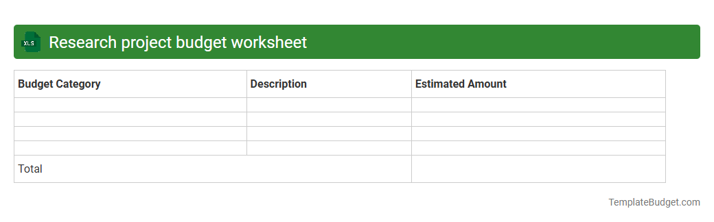 Research project budget worksheet