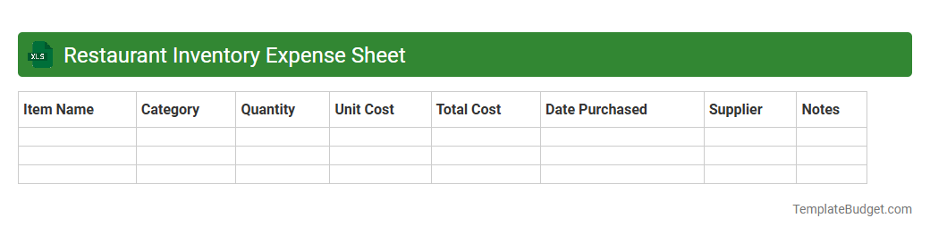 Restaurant Inventory Expense Sheet