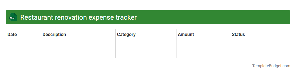 Restaurant renovation expense tracker