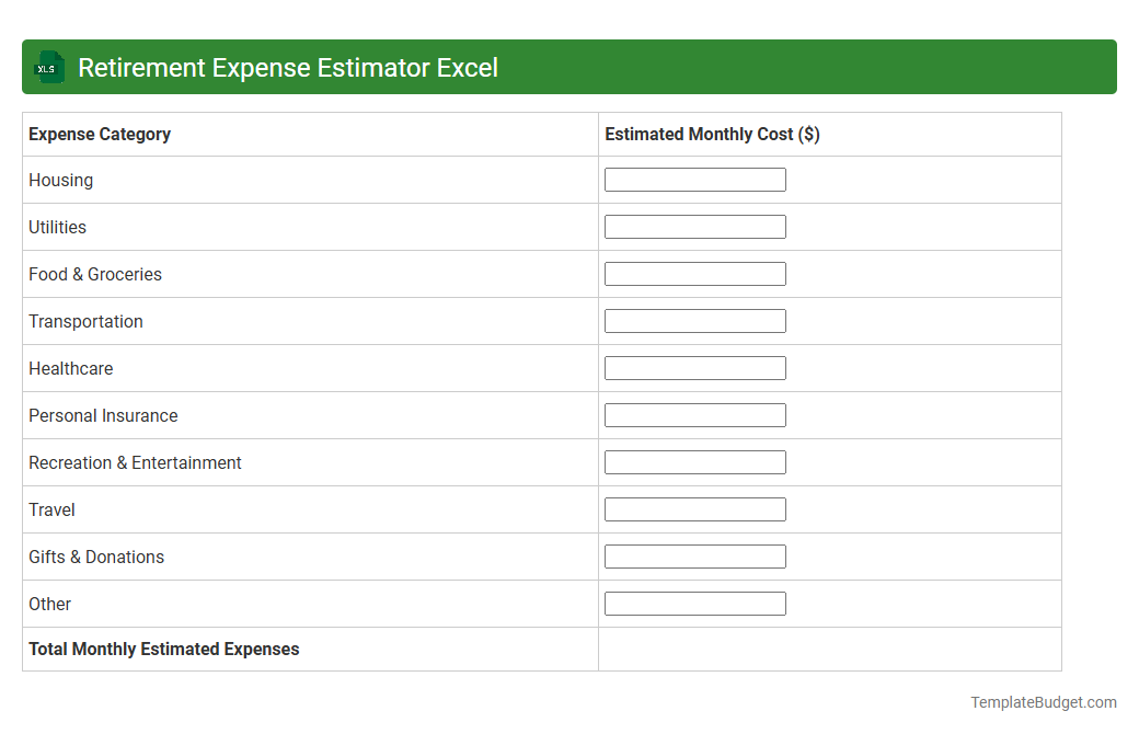 Retirement Expense Estimator Excel