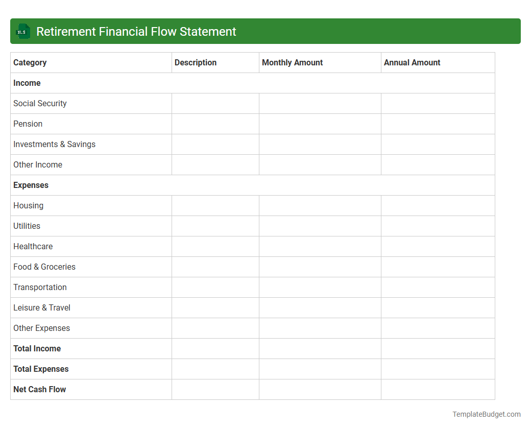 Retirement Financial Flow Statement