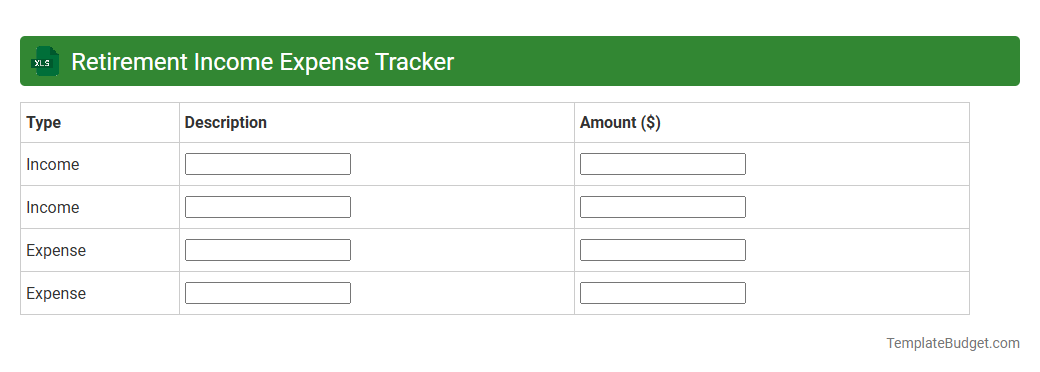 Retirement Income Expense Tracker