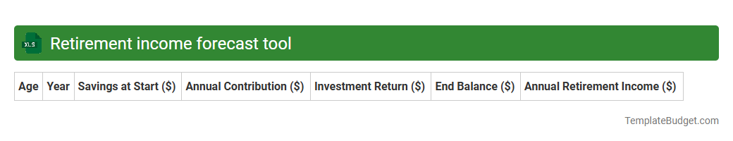 Retirement income forecast tool