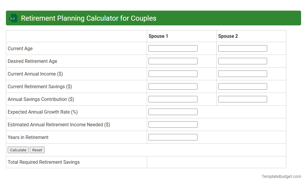 Retirement Planning Calculator for Couples