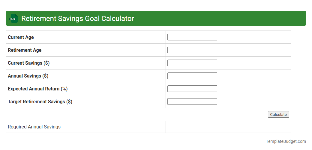 Retirement Savings Goal Calculator