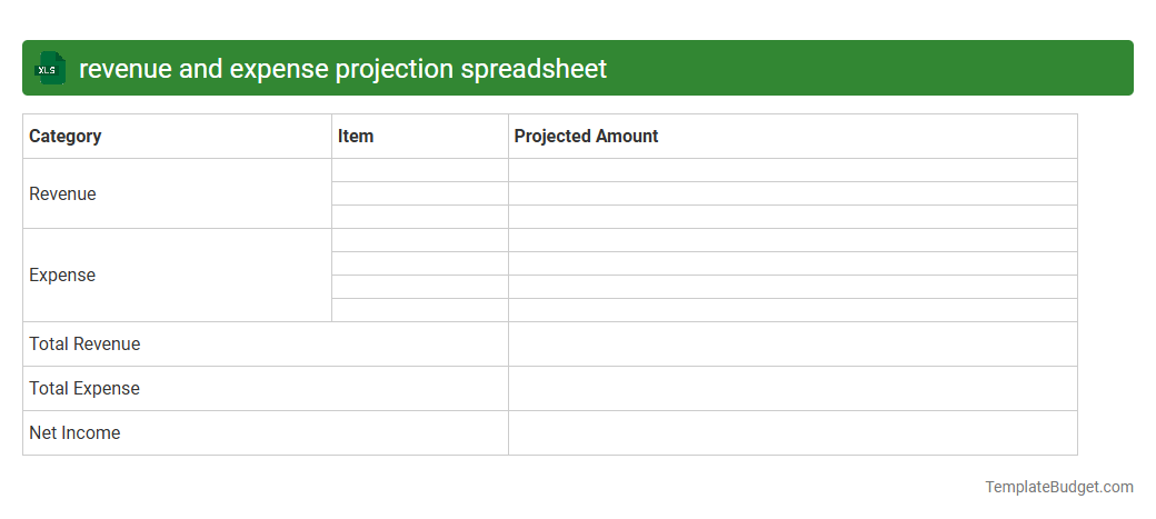 revenue and expense projection spreadsheet
