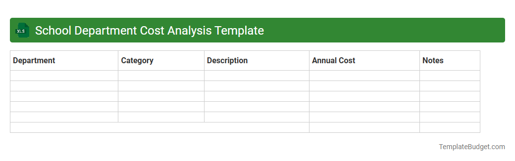 School Department Cost Analysis Template