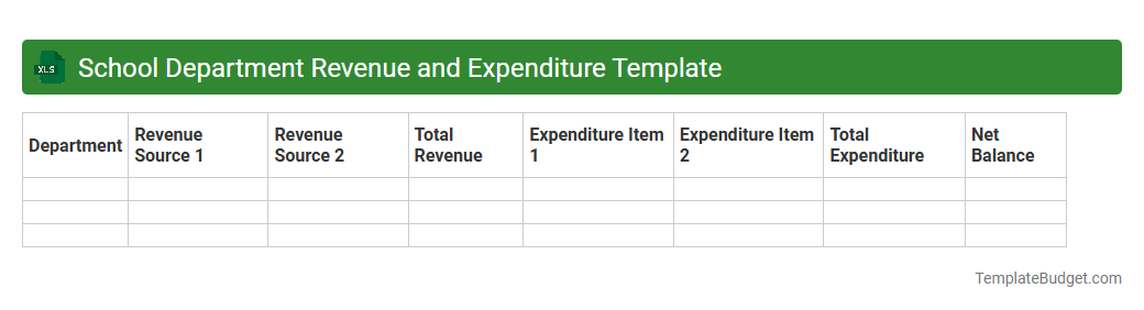 School Department Revenue and Expenditure Template