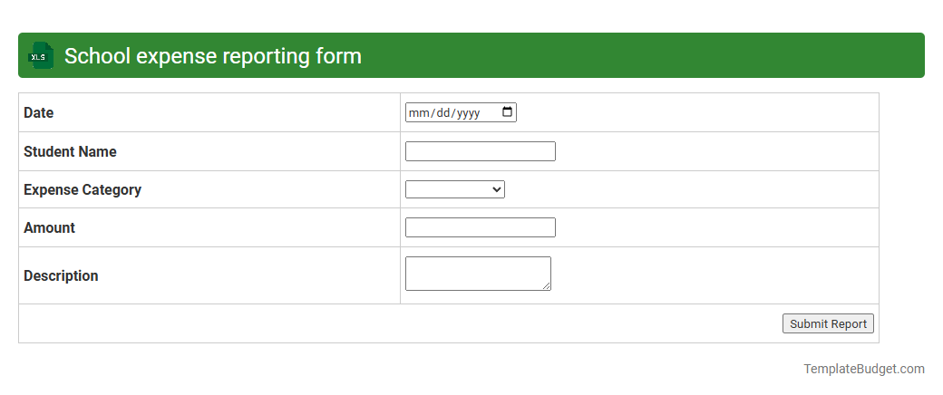 School expense reporting form