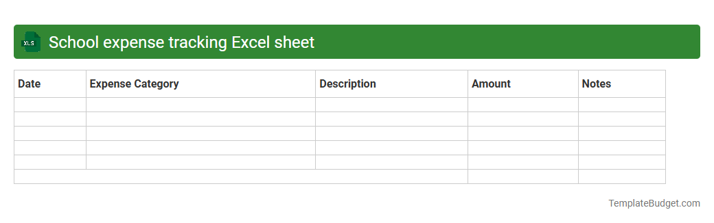 School expense tracking Excel sheet