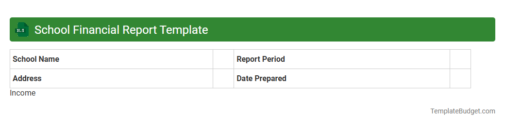 School Financial Report Template