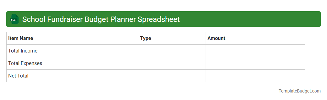 School Fundraiser Budget Planner Spreadsheet