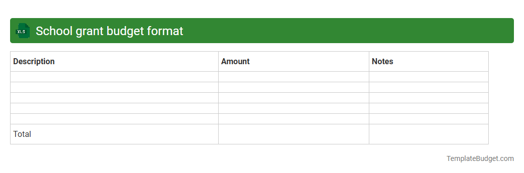 School grant budget format