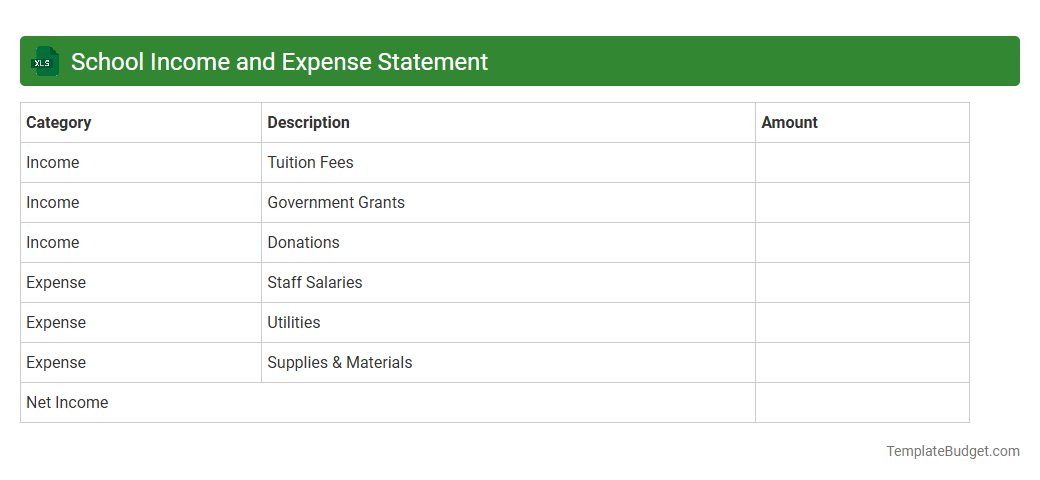 School Income and Expense Statement