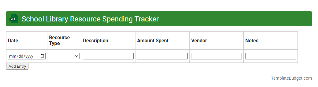 School Library Resource Spending Tracker