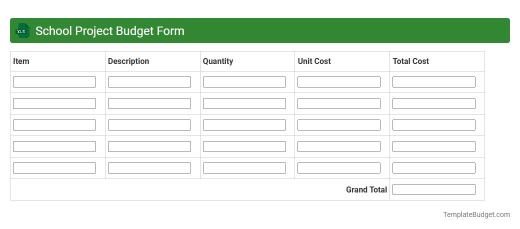 School Project Budget Form