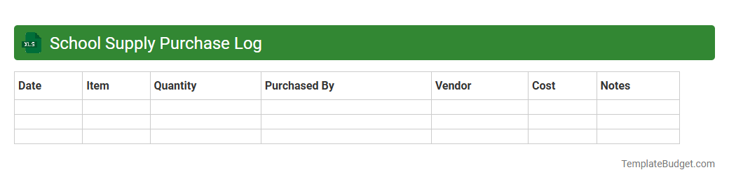 School Supply Purchase Log