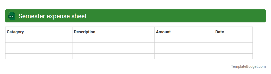 Semester expense sheet