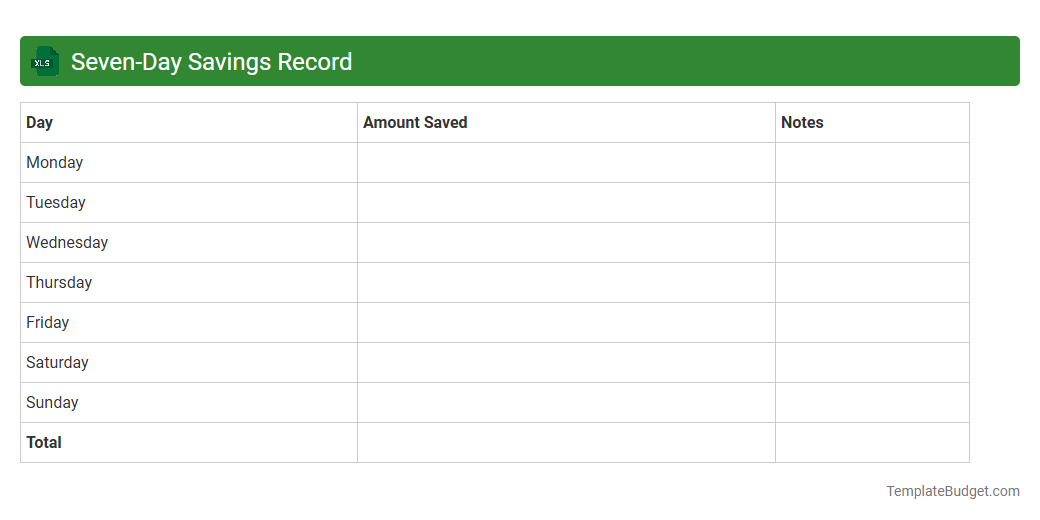 Seven-Day Savings Record
