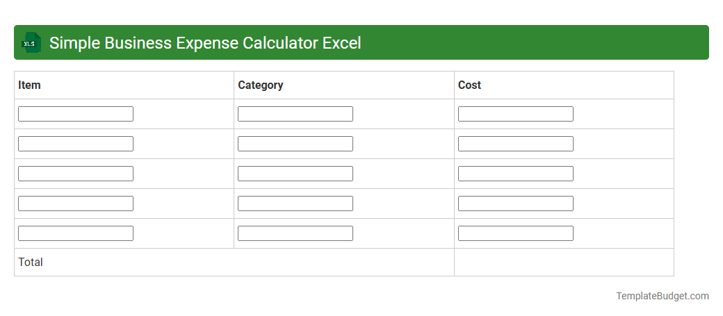 Simple Business Expense Calculator Excel