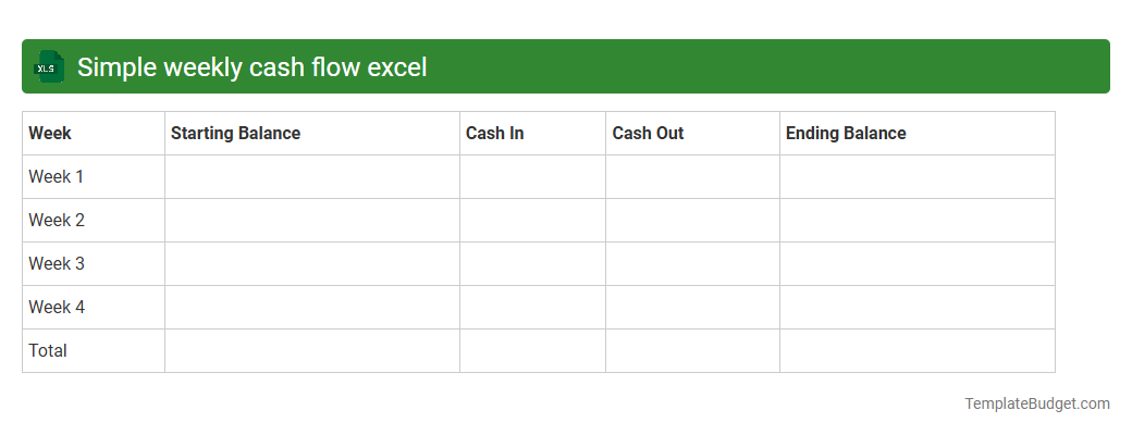 Simple weekly cash flow excel