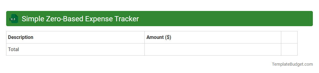 Simple Zero-Based Expense Tracker