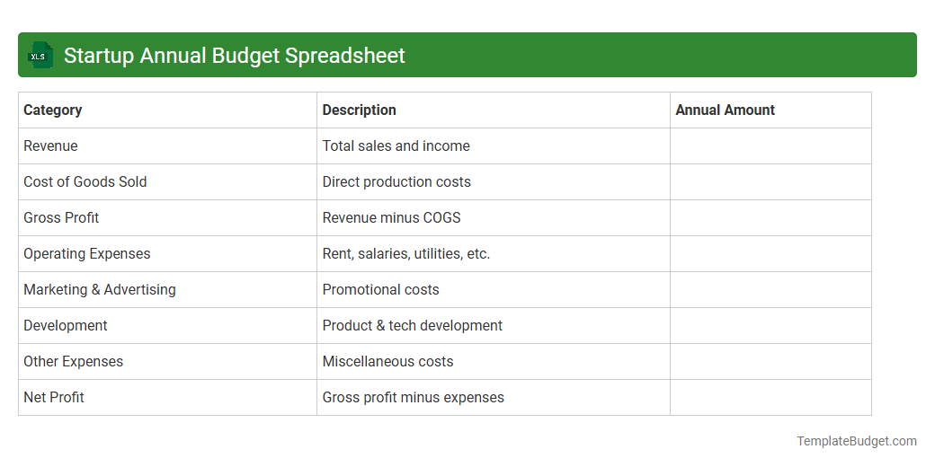 Startup Annual Budget Spreadsheet