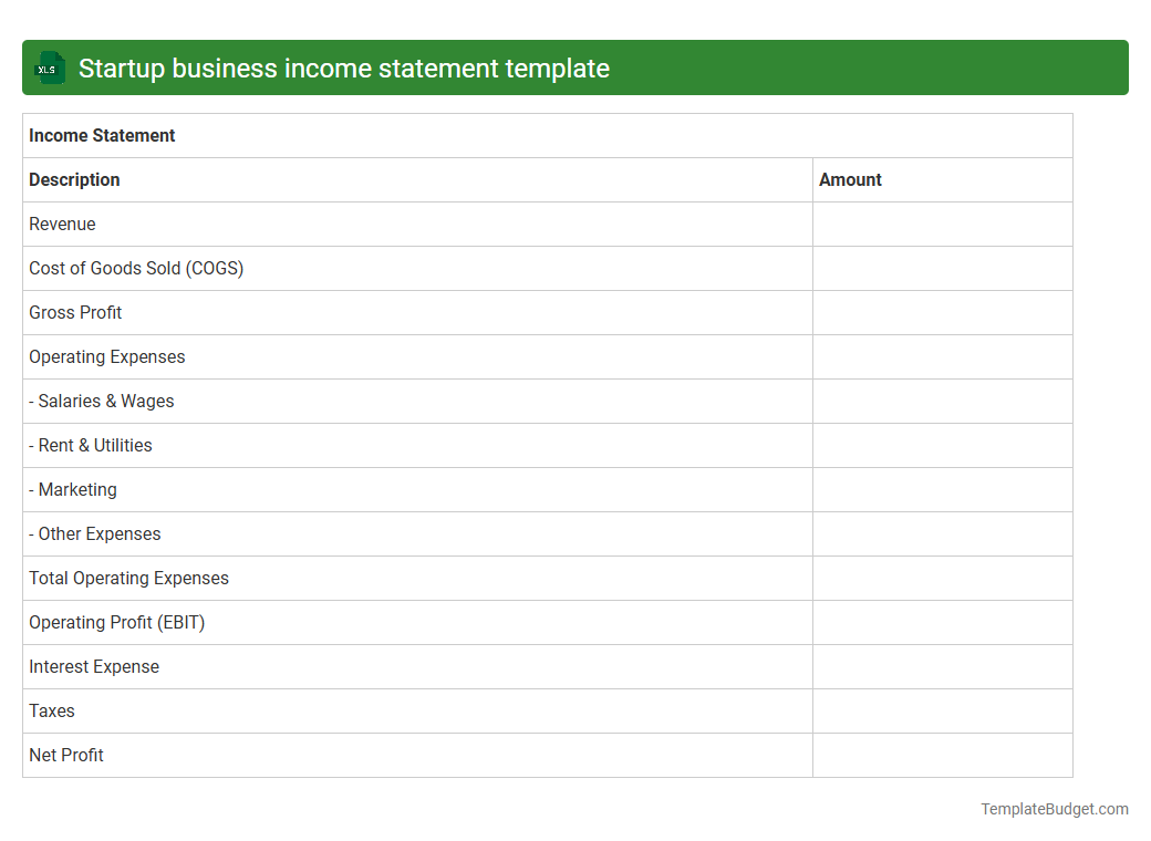 Startup business income statement template
