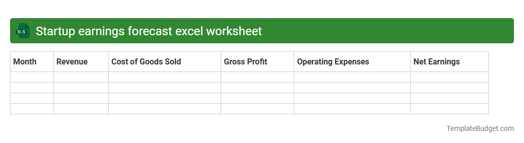 Startup earnings forecast excel worksheet