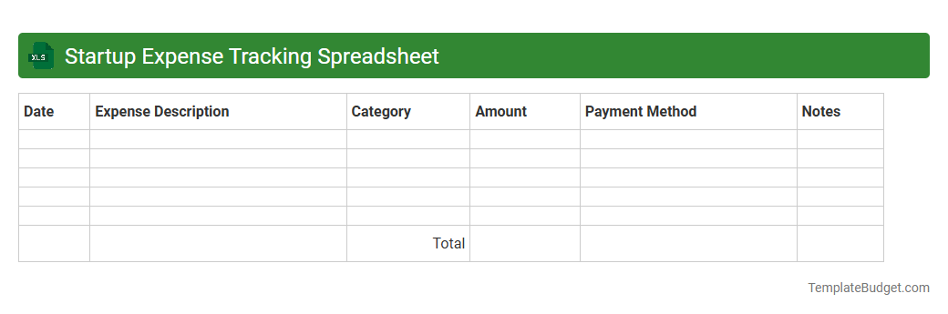 Startup Expense Tracking Spreadsheet