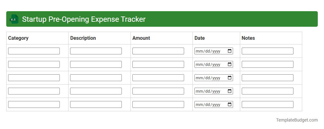 Startup Pre-Opening Expense Tracker
