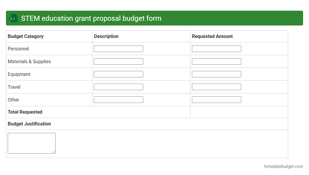 STEM education grant proposal budget form