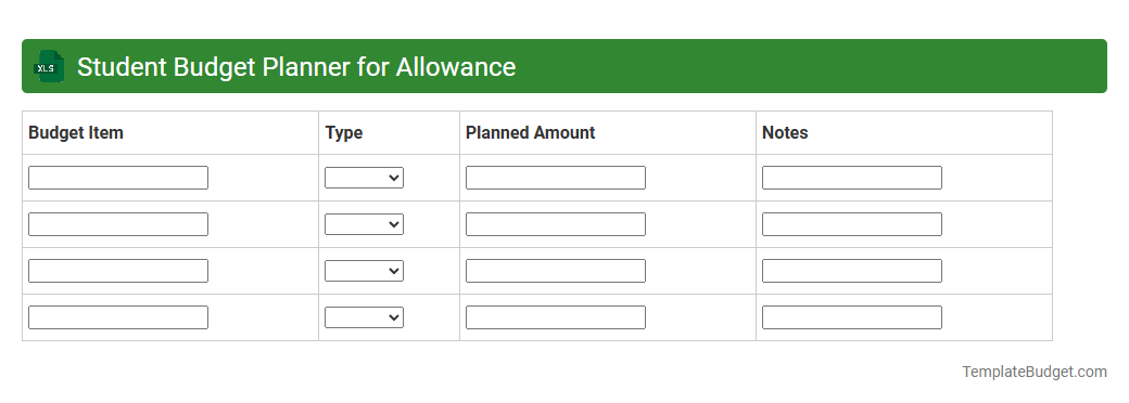 Student Budget Planner for Allowance