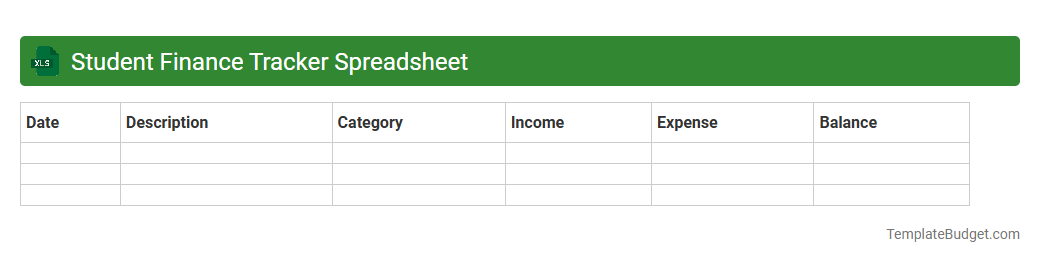 Student Finance Tracker Spreadsheet