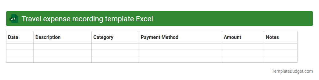 Travel expense recording template Excel