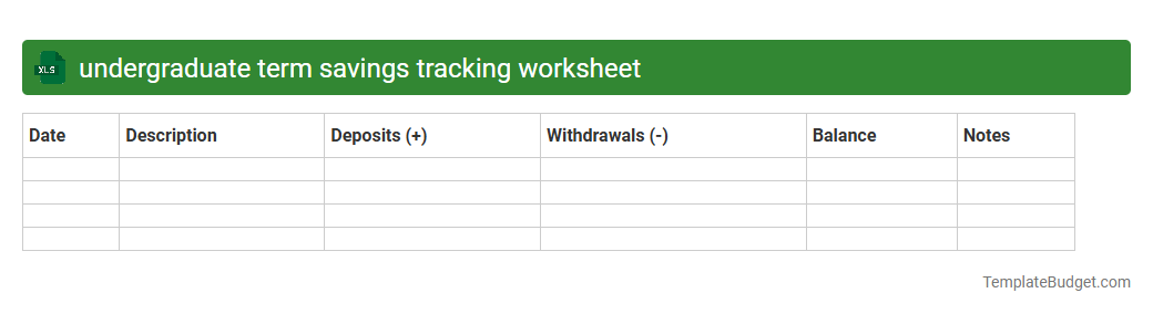 undergraduate term savings tracking worksheet