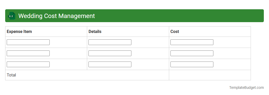 Wedding Cost Management