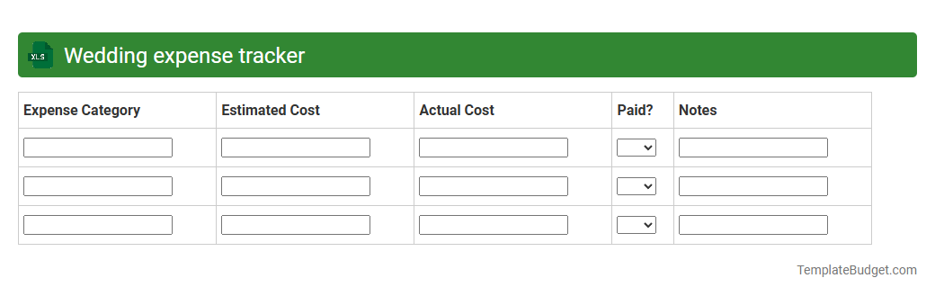 Wedding expense tracker
